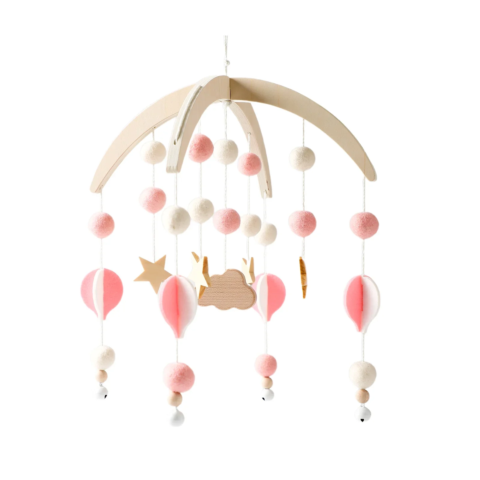 Wooden Baby Mobile Crib Arm Holder Newborn Sensory Toys - Image 33