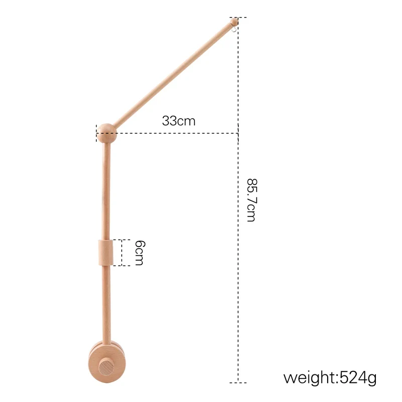 Wooden Baby Mobile Crib Arm Holder Newborn Sensory Toys - Image 36