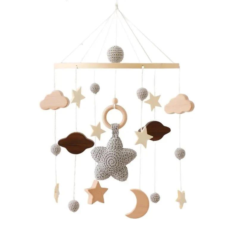 Wooden Baby Mobile Crib Arm Holder Newborn Sensory Toys - Image 41
