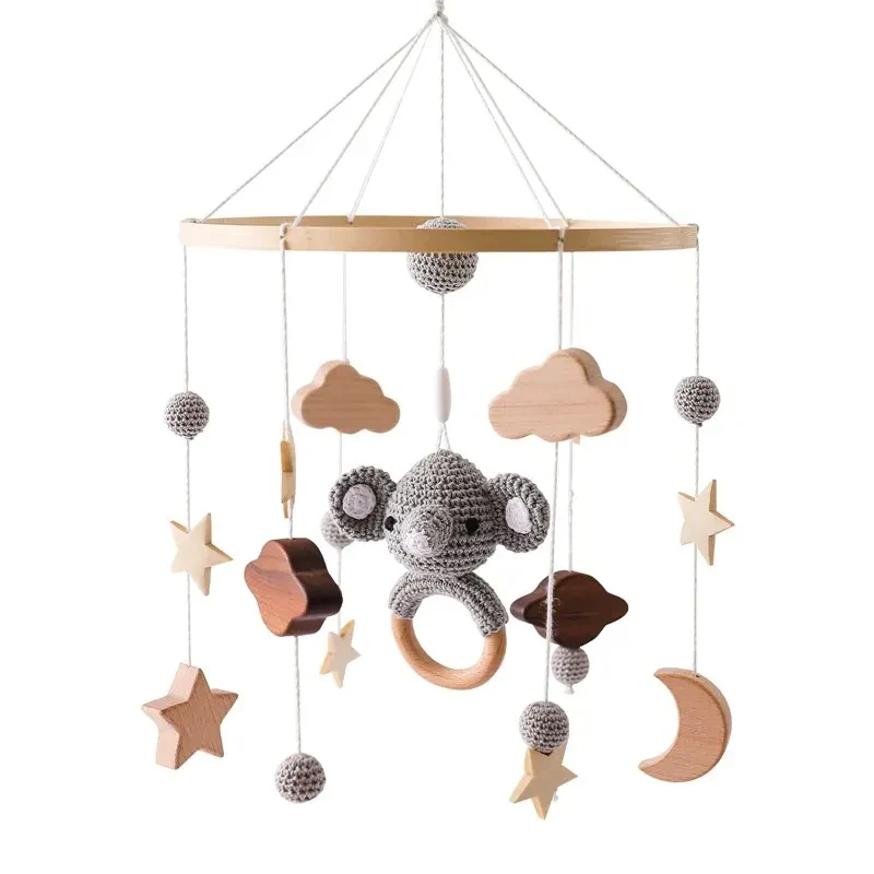 Wooden Baby Mobile Crib Arm Holder Newborn Sensory Toys - Image 42