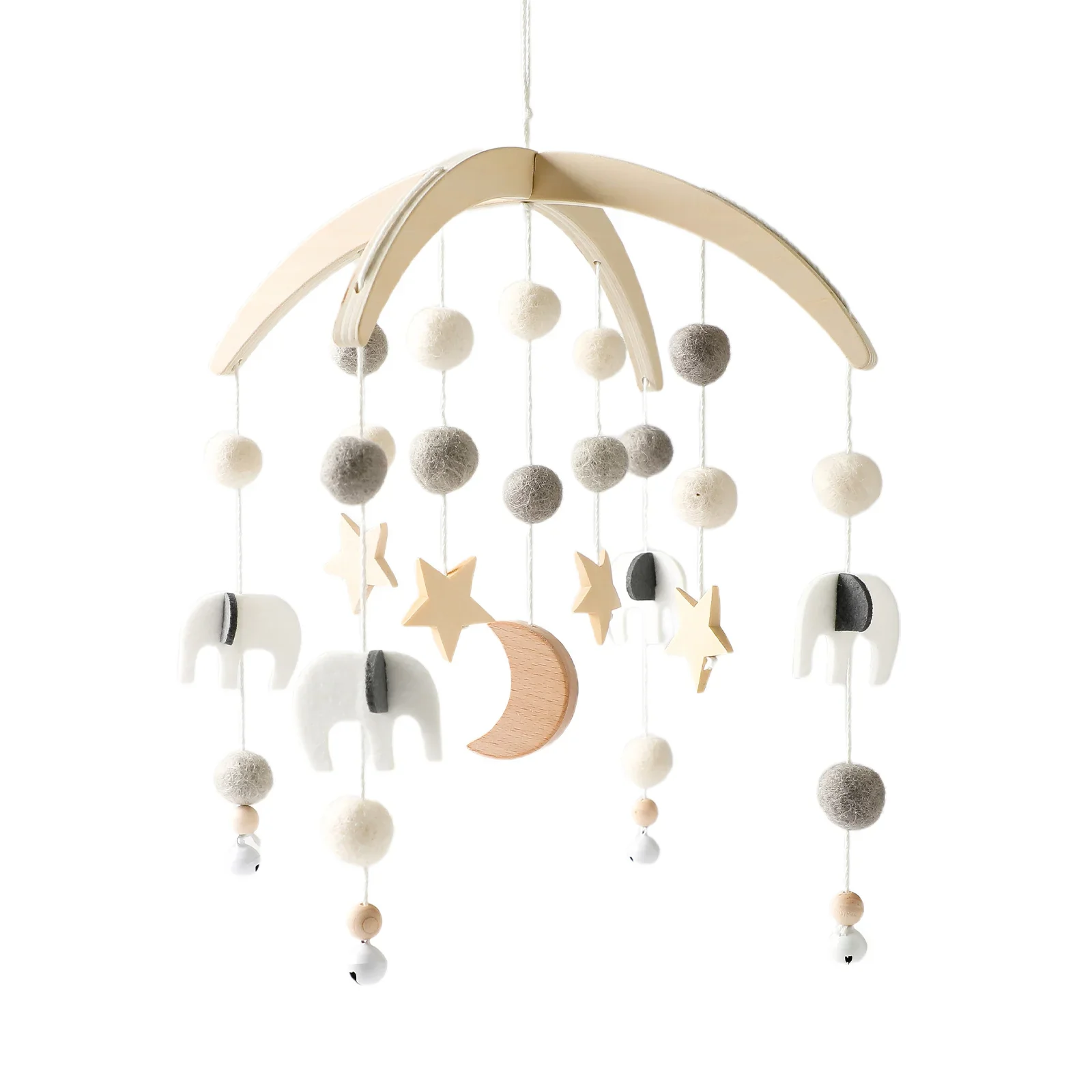 Wooden Baby Mobile Crib Arm Holder Newborn Sensory Toys - Image 43