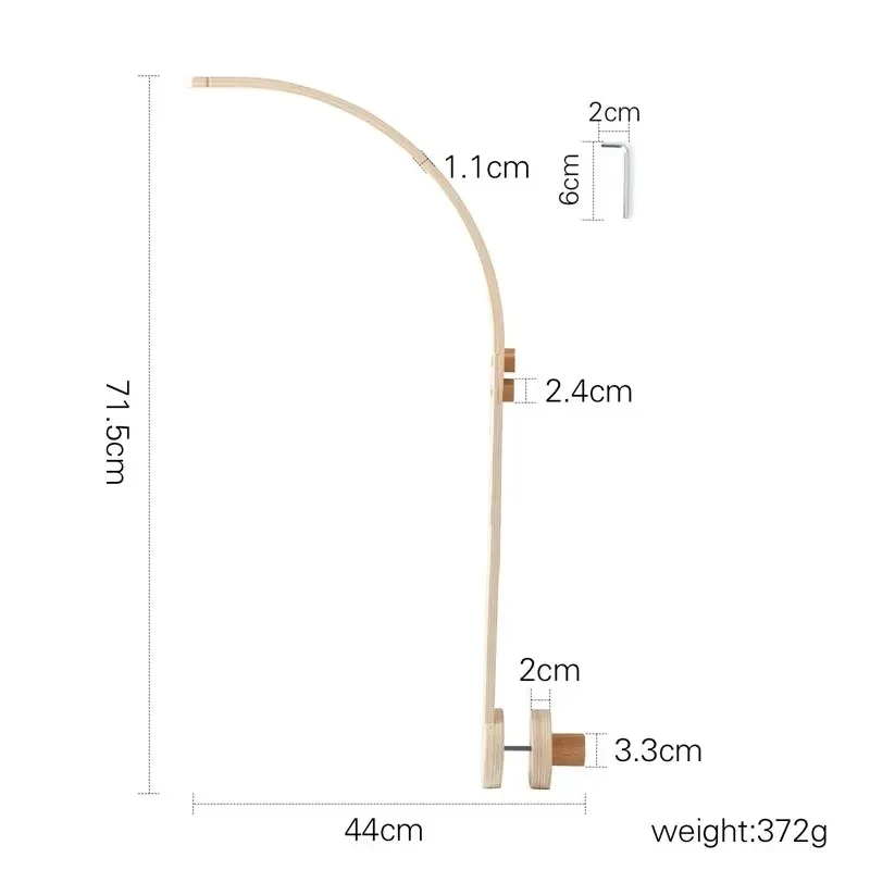 Wooden Baby Mobile Crib Arm Holder Newborn Sensory Toys - Image 44