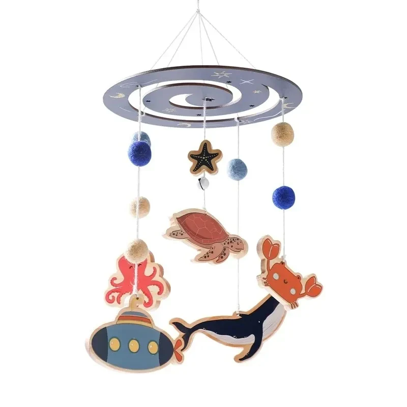Wooden Baby Mobile Crib Arm Holder Newborn Sensory Toys - Image 46
