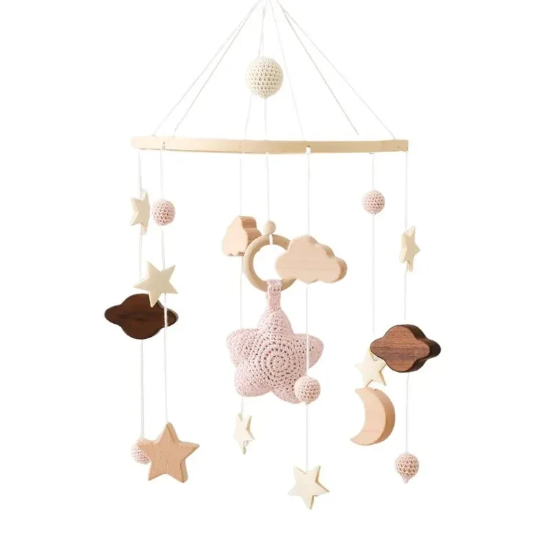 Wooden Baby Mobile Crib Arm Holder Newborn Sensory Toys - Image 49