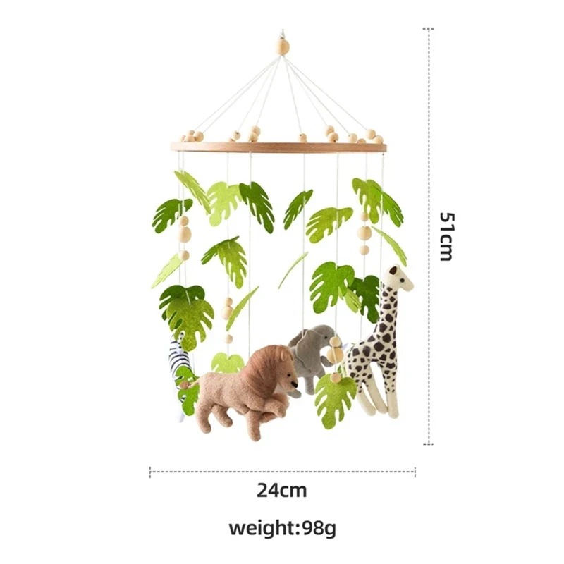 Wooden Baby Mobile Crib Arm Holder Newborn Sensory Toys - Image 53