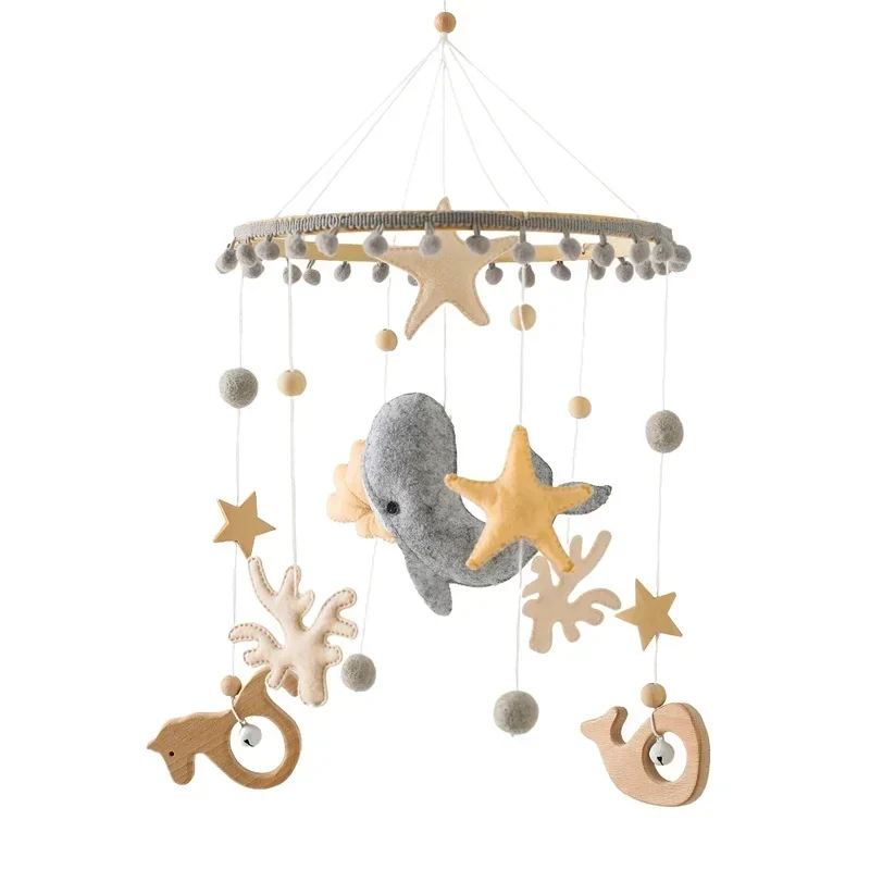Wooden Baby Mobile Crib Arm Holder Newborn Sensory Toys - Image 57