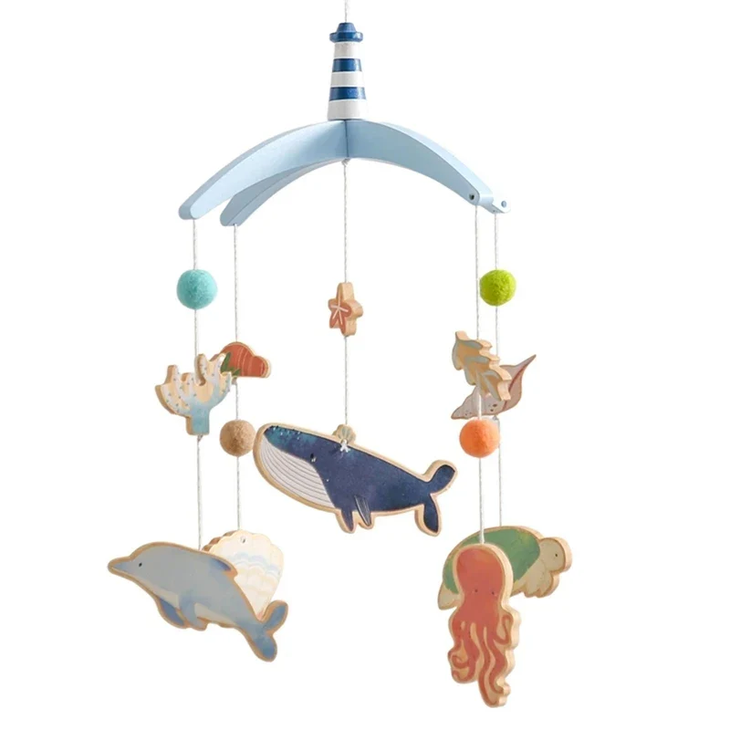 Wooden Baby Mobile Crib Arm Holder Newborn Sensory Toys - Image 58