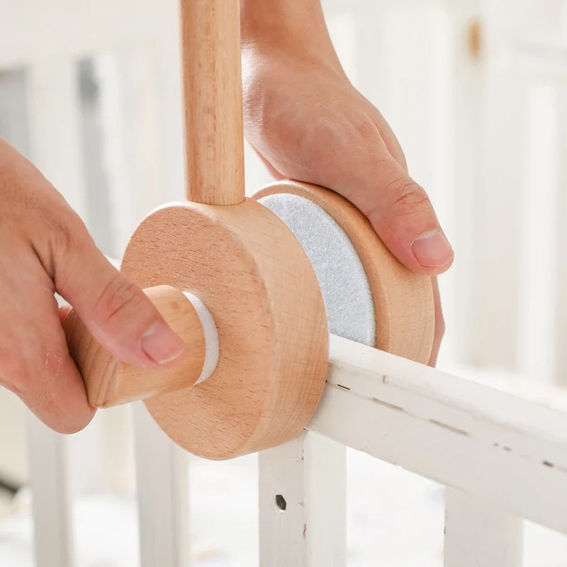 Wooden Baby Mobile Crib Arm Holder Newborn Sensory Toys - Image 8