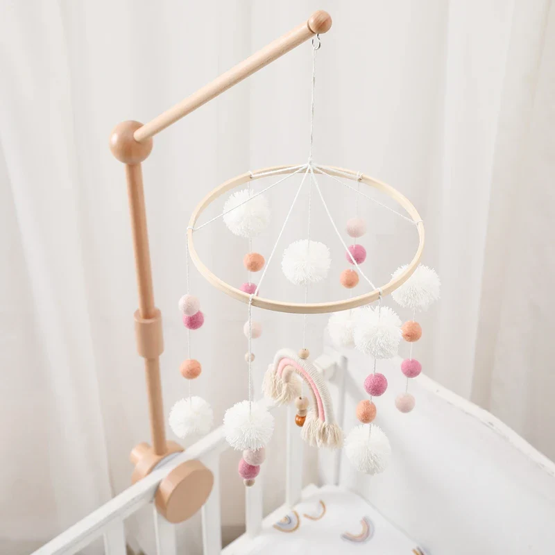 Wooden Baby Mobile Crib Arm Holder Newborn Sensory Toys - Image 9