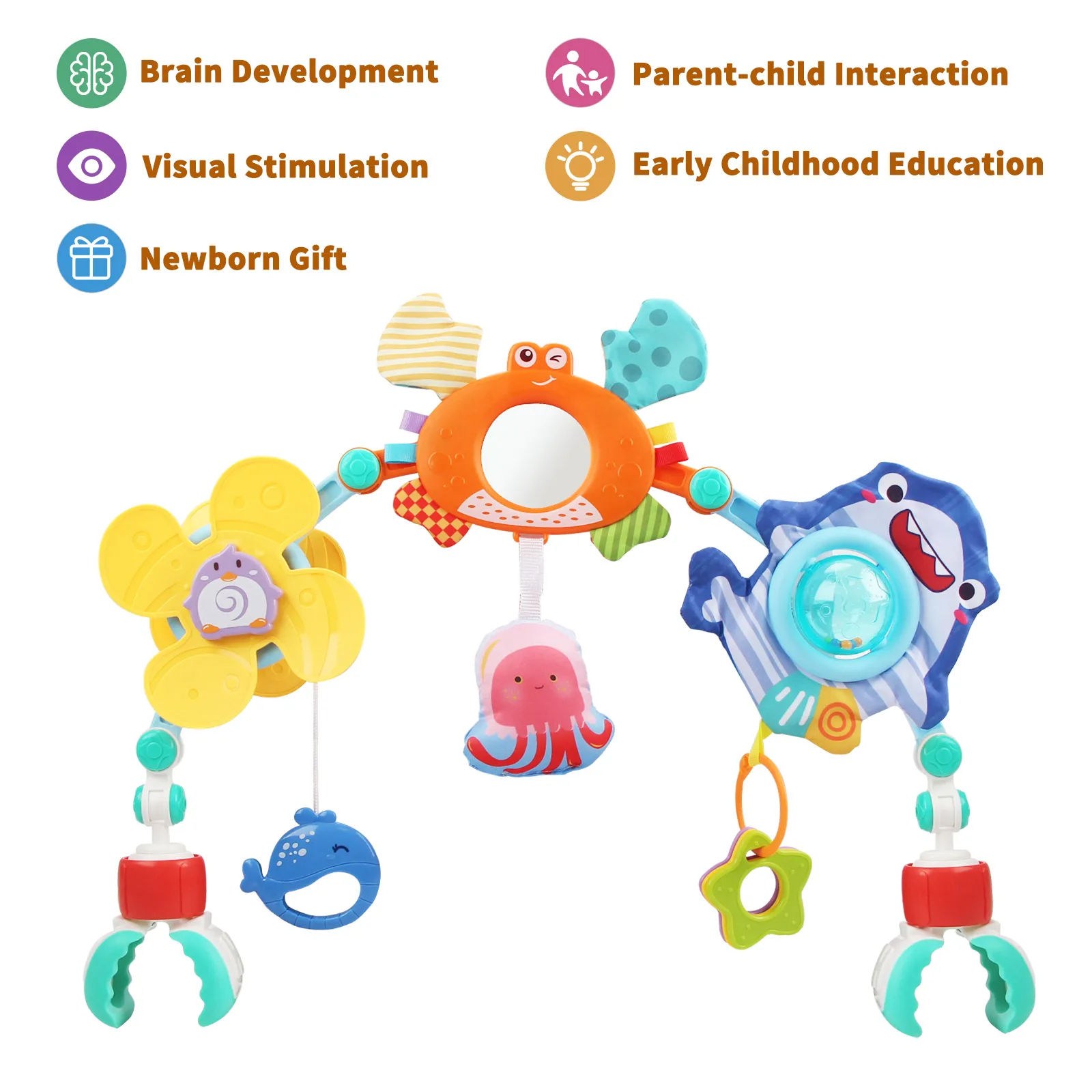 Stroller Activity Arch Toy Newborn Sensory Toys Fine Motor - Image 13