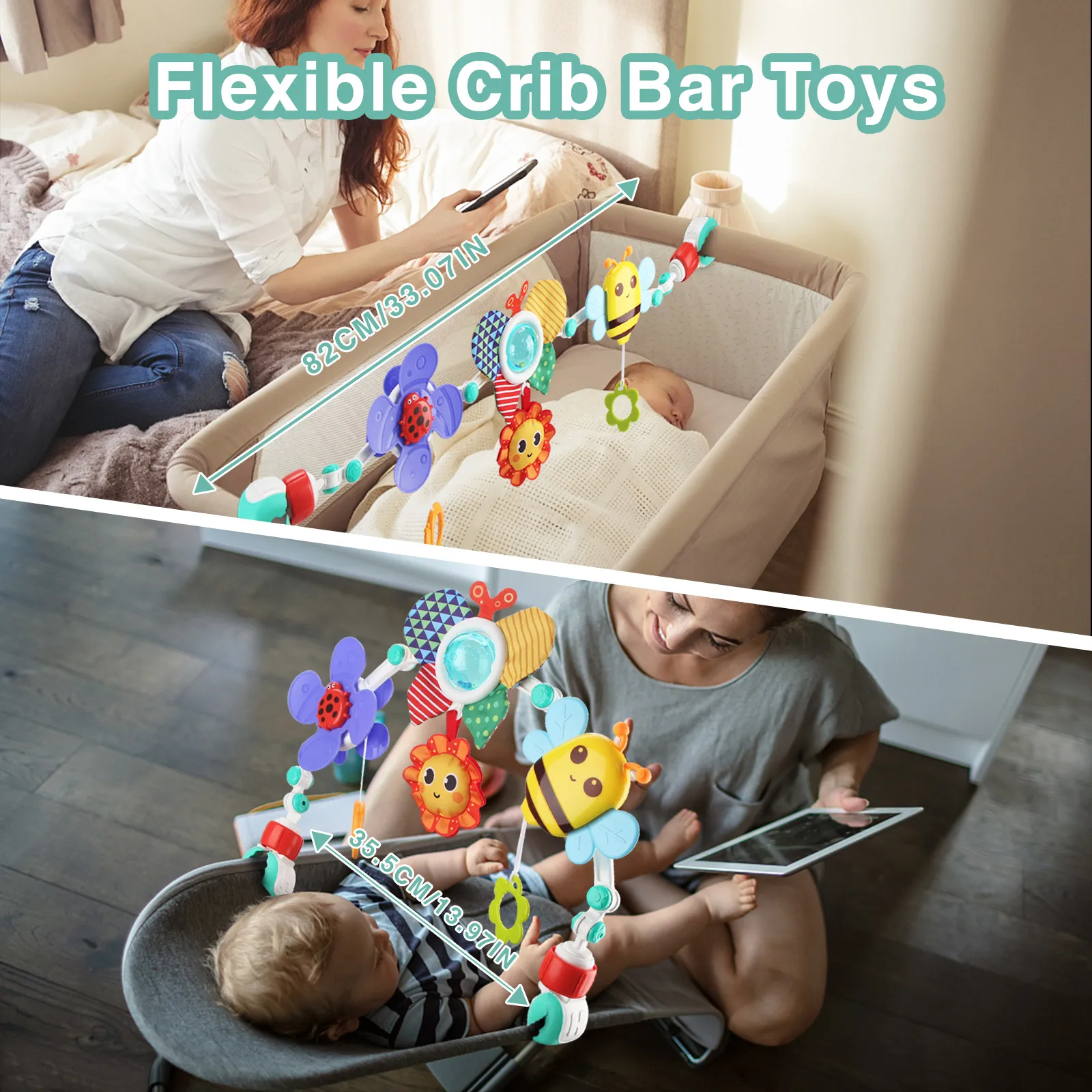 Stroller Activity Arch Toy Newborn Sensory Toys Fine Motor - Image 4
