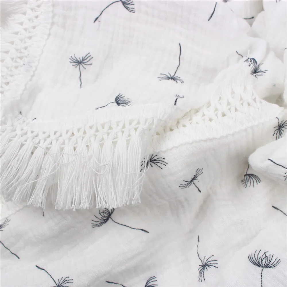 Baby Swaddle Blanket 100 Percent Cotton Muslin Newborn Floral Print Quilt Swaddle Fall 2025 Breathable Soft Gift - Image 3