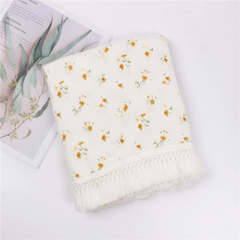 Baby Swaddle Blanket 100 Percent Cotton Muslin Newborn Floral Print Quilt Swaddle Fall 2025 Breathable Soft Gift - Image 7