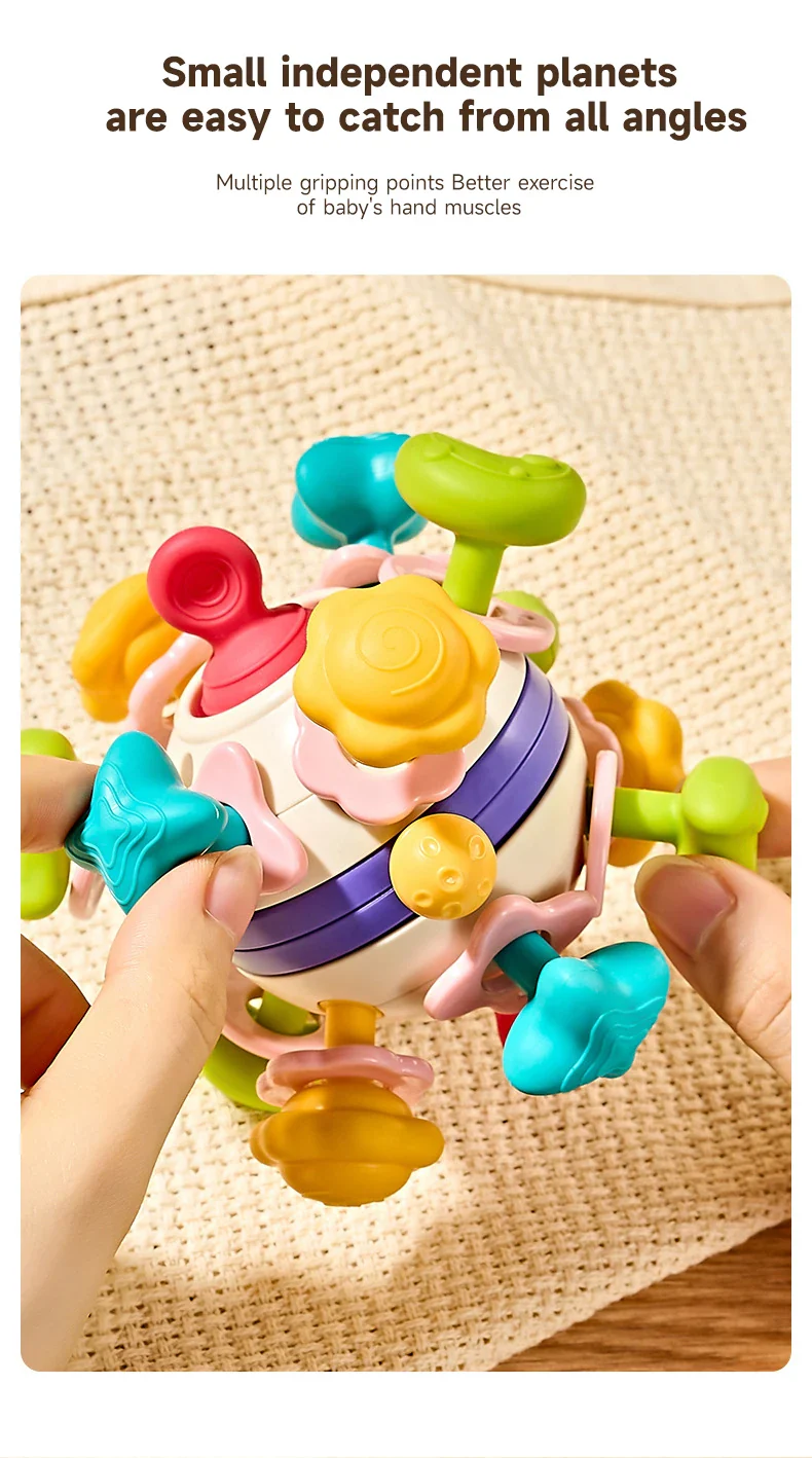 Baby Teether Rattle Hand Grip Sensory Ball Toy Newborn - Image 11