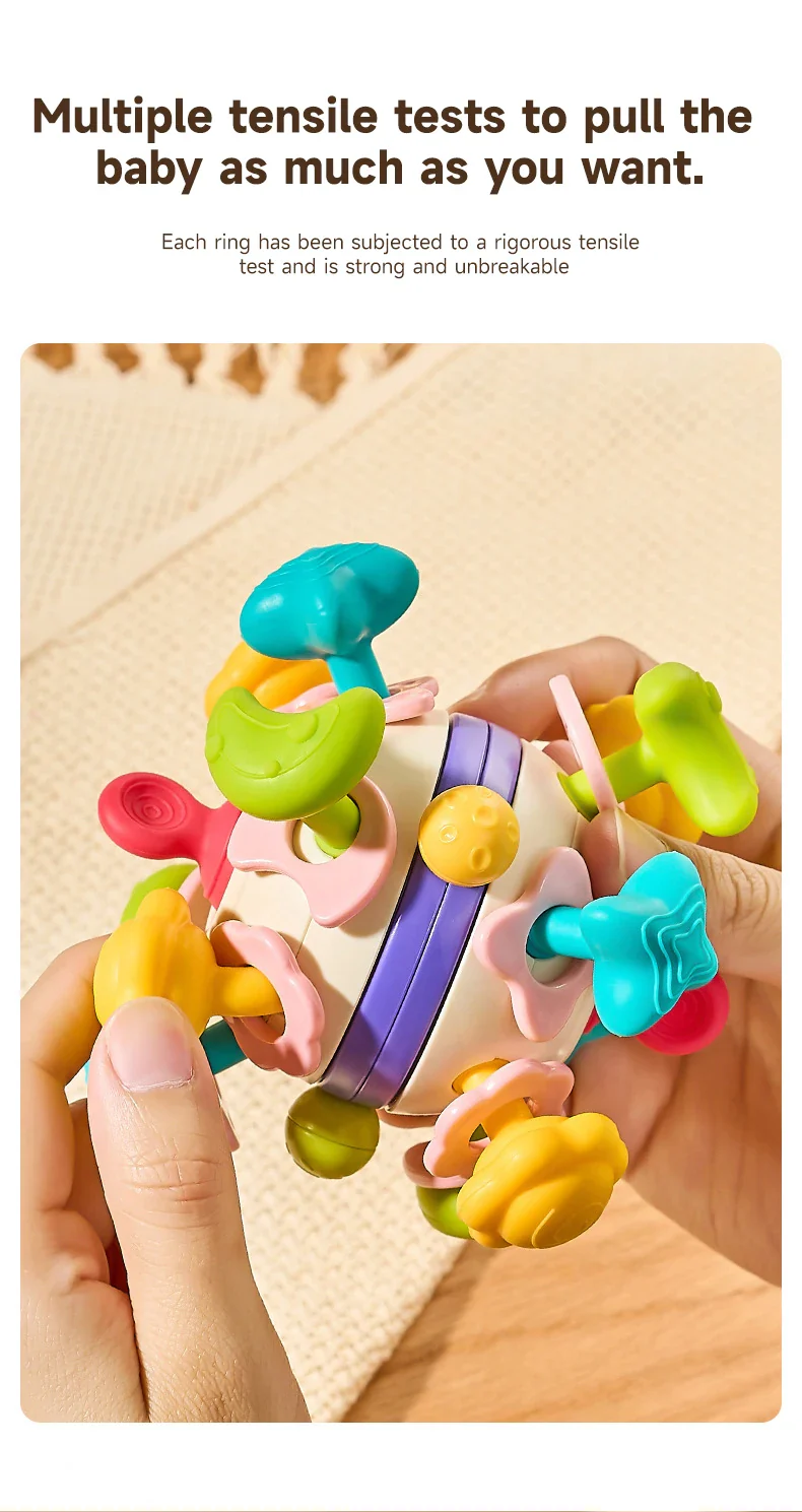 Baby Teether Rattle Hand Grip Sensory Ball Toy Newborn - Image 19