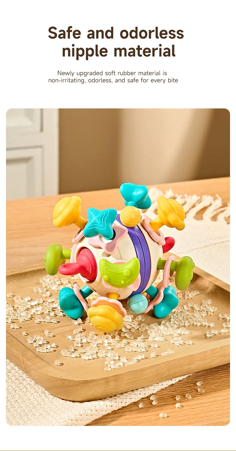 Baby Teether Rattle Hand Grip Sensory Ball Toy Newborn - Image 21