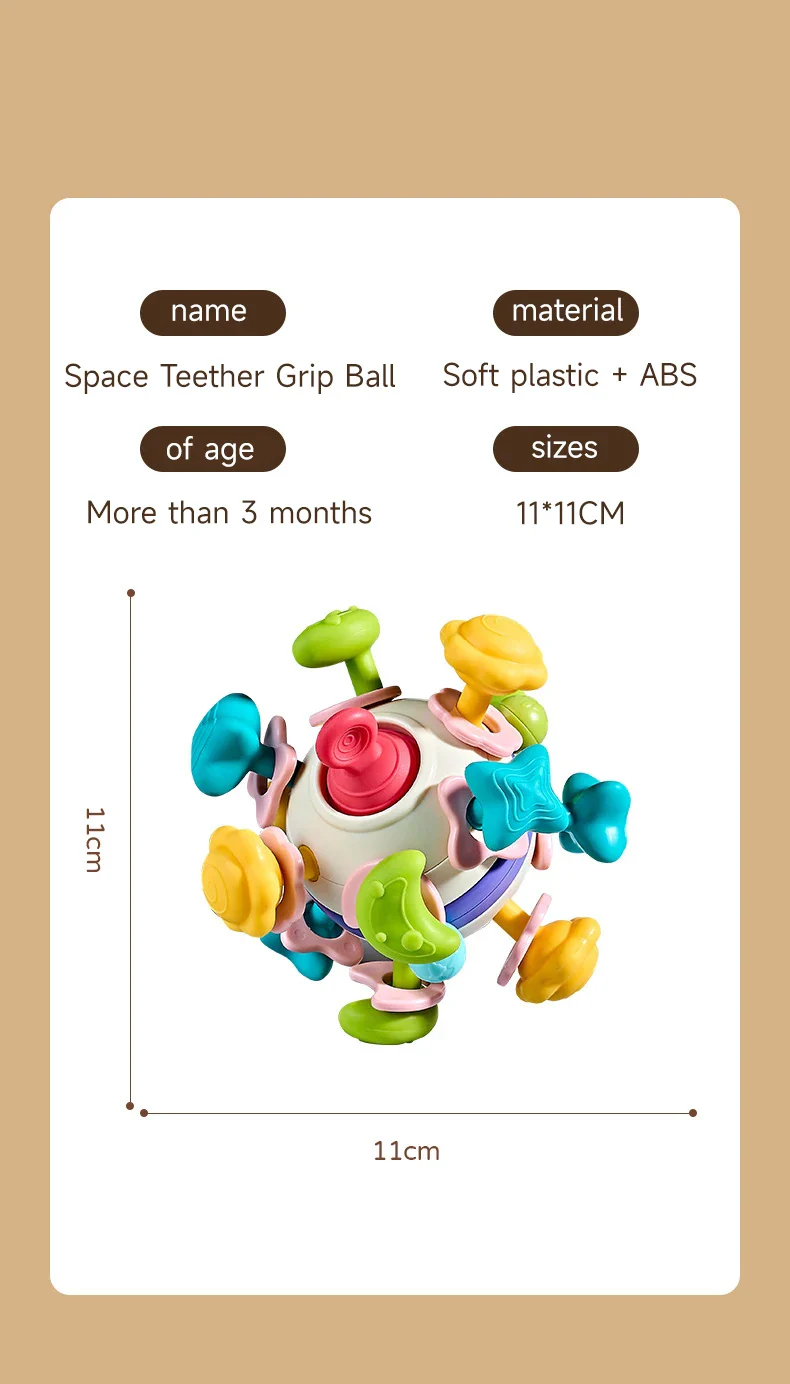 Baby Teether Rattle Hand Grip Sensory Ball Toy Newborn - Image 22