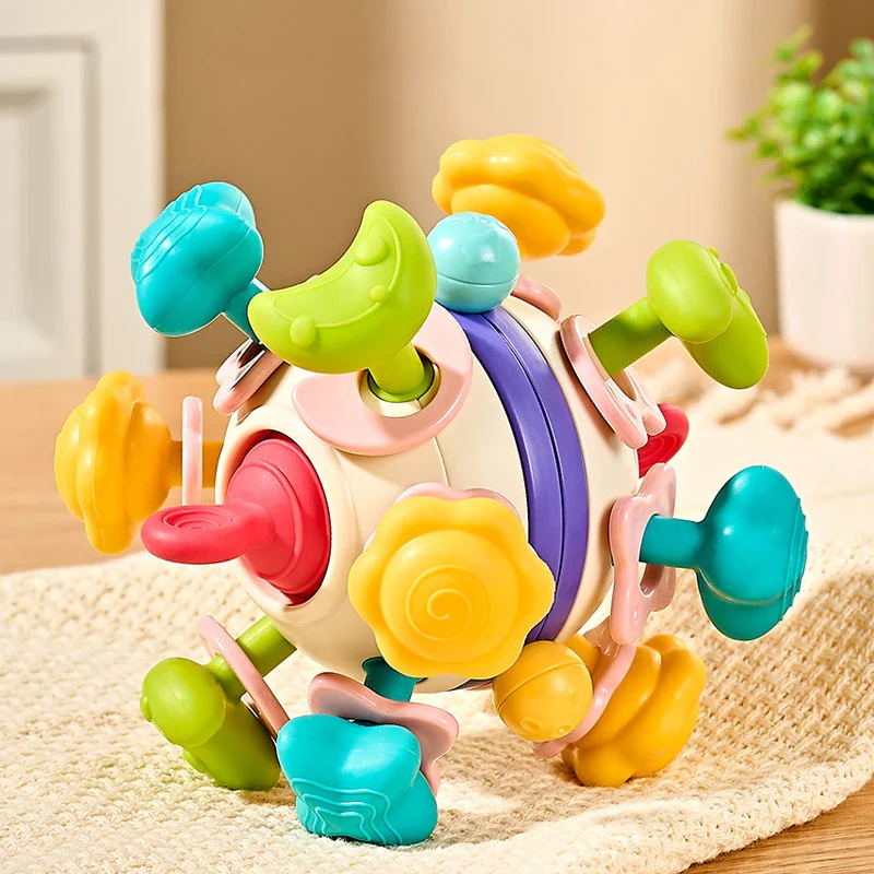 Baby Teether Rattle Hand Grip Sensory Ball Toy Newborn - Image 23