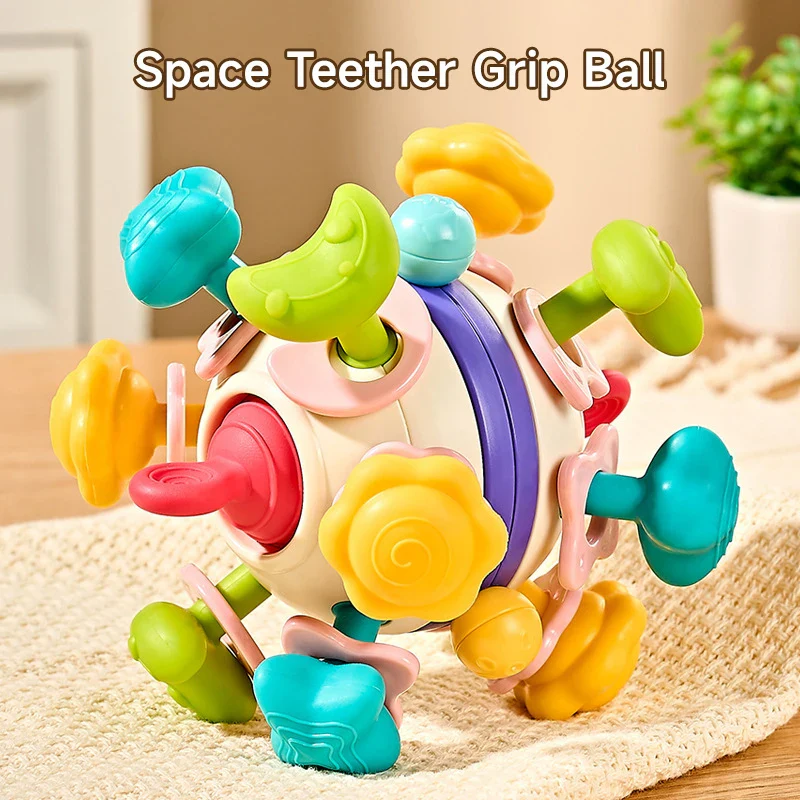 Baby Teether Rattle Hand Grip Sensory Ball Toy Newborn - Image 4