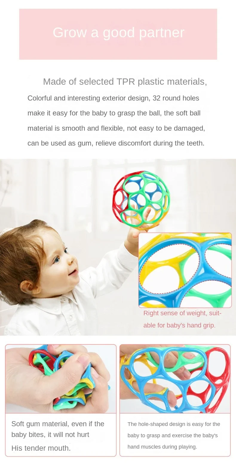 Baby Rattle Teether Ball Newborn Sensory Toys Soft Safe - Image 14