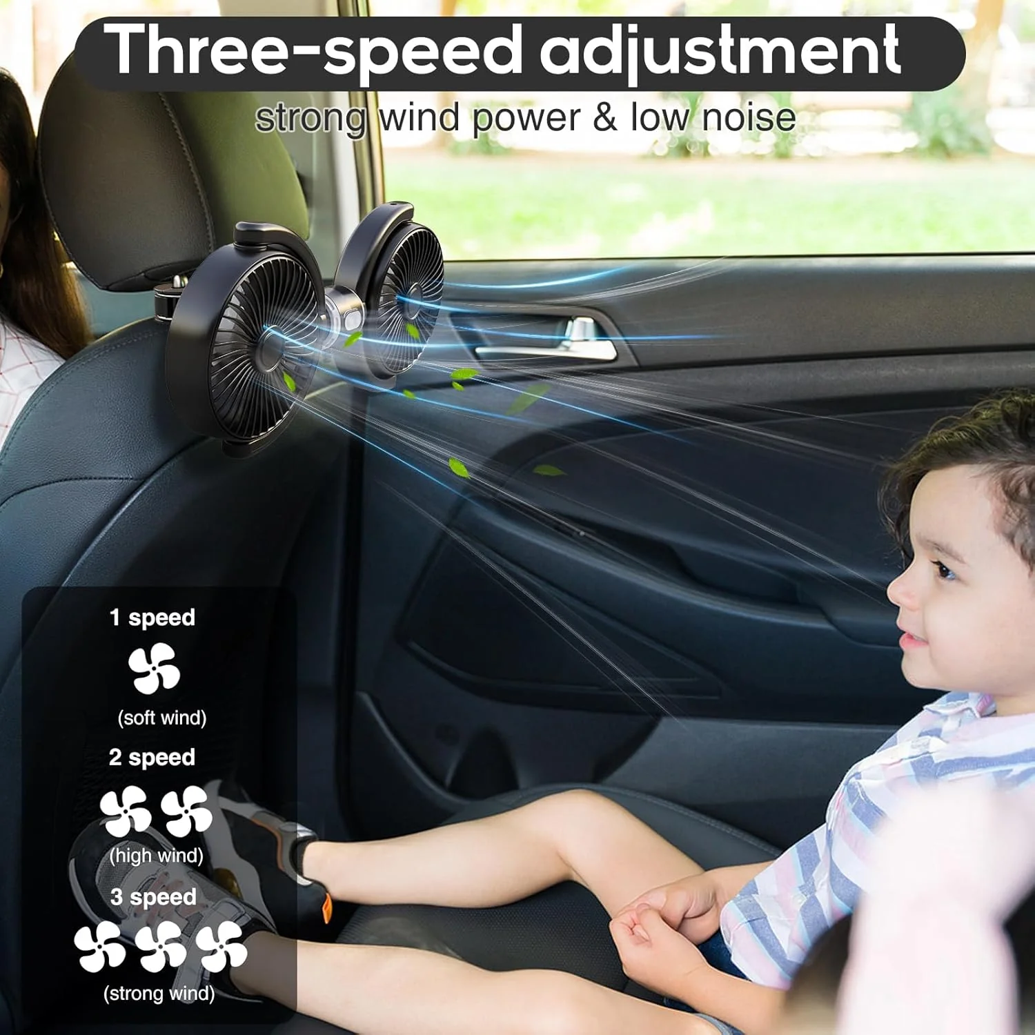Backseat Car Fans for Pets Dual Cooling With Adjustable Airflow Keeps Dogs Calm Summer Travel 2025 - Image 4