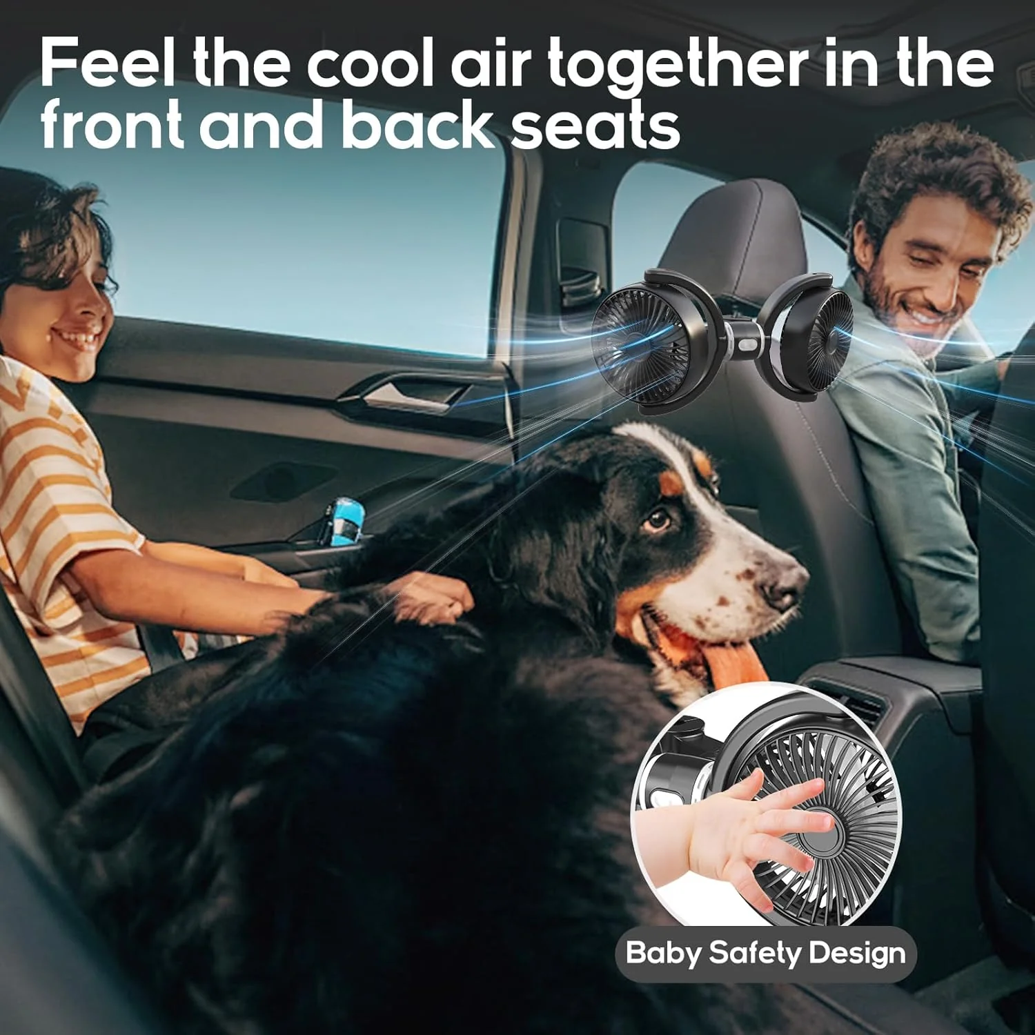 Backseat Car Fans for Pets Dual Cooling With Adjustable Airflow Keeps Dogs Calm Summer Travel 2025 - Image 5