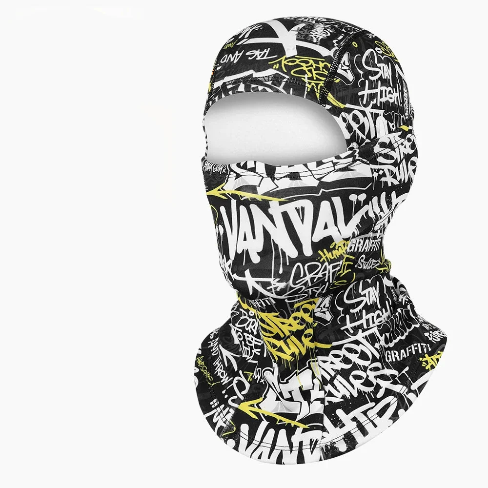 Balaclava Graffiti Print Face Mask Thermal Headwear for Winter Essentials 2026 Outdoor Cycling Warm