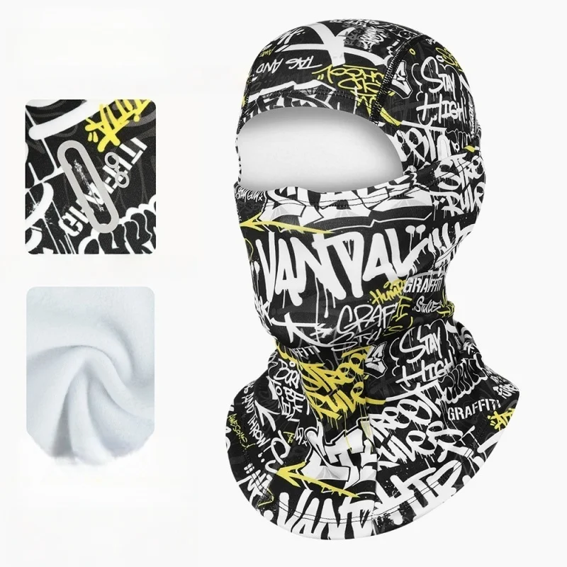 Balaclava Graffiti Print Face Mask Thermal Headwear for Winter Essentials 2026 Outdoor Cycling Warm - Image 16