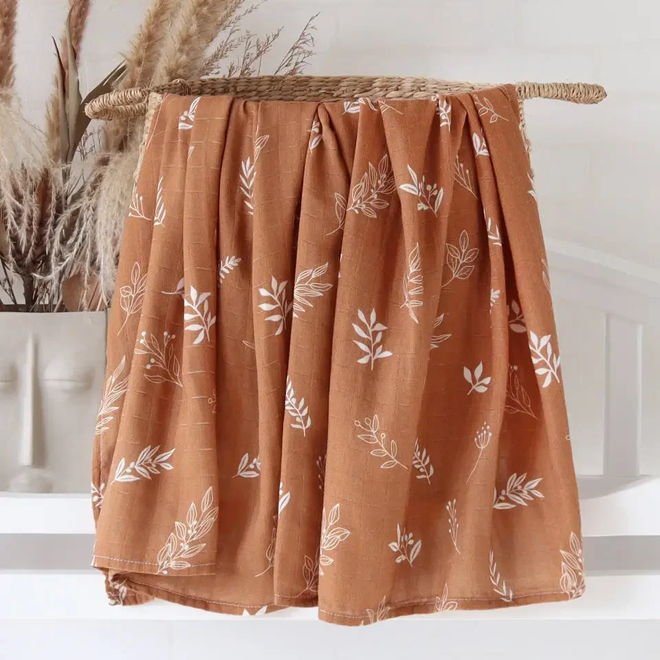 Bamboo Muslin Swaddle Blanket 120x120 Cm Floral Newborn Bedding Fall 2025 Breathable Eco Friendly Baby Gift - Image 13