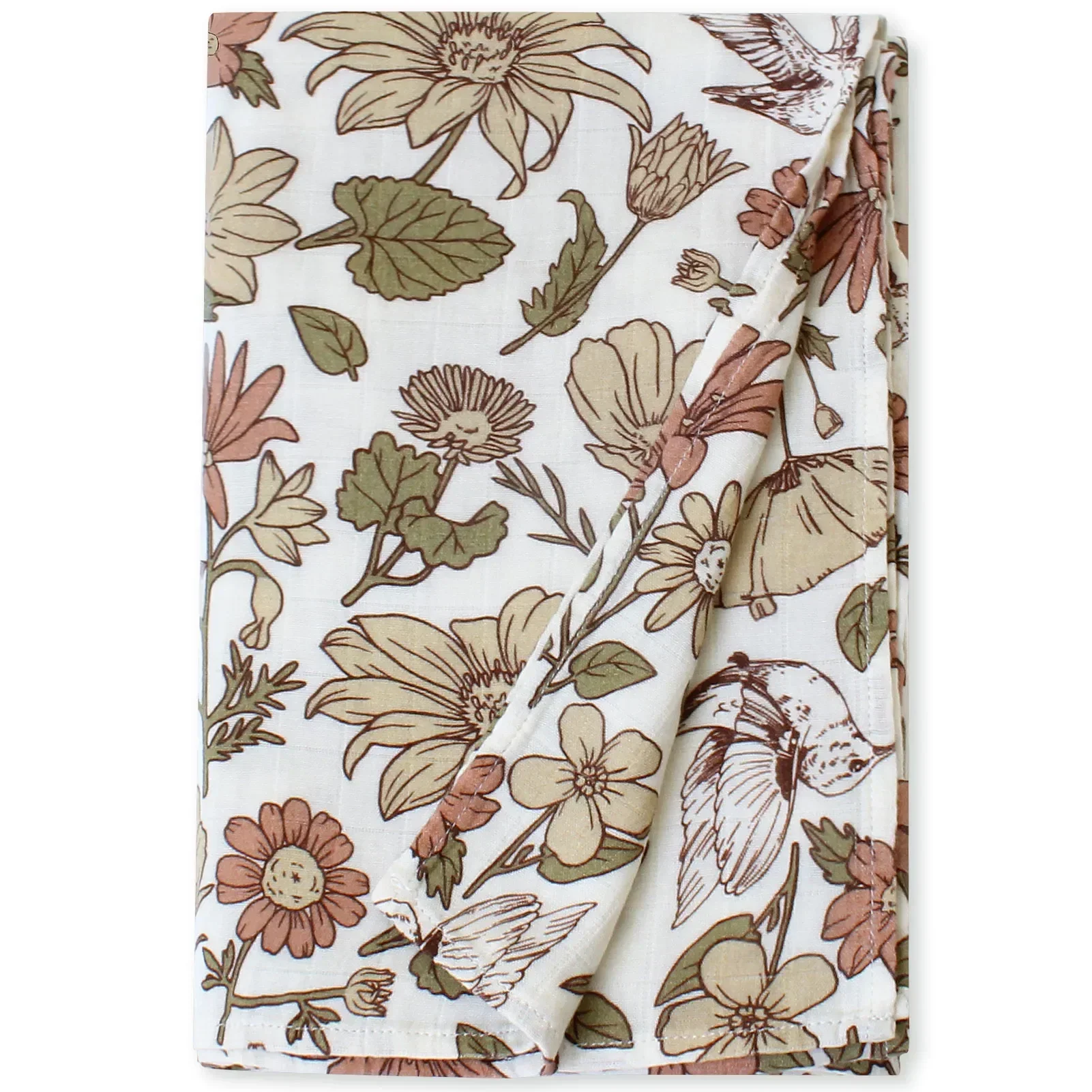 Bamboo Muslin Swaddle Blanket 120x120 Cm Floral Newborn Bedding Fall 2025 Breathable Eco Friendly Baby Gift - Image 6