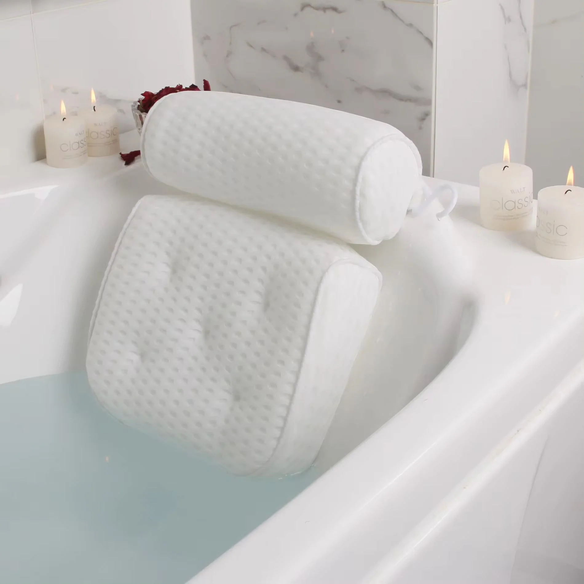 Bath Pillow - Ergonomic Neck Support for Relaxing Soaks, Easy Clean & Durable - Image 2
