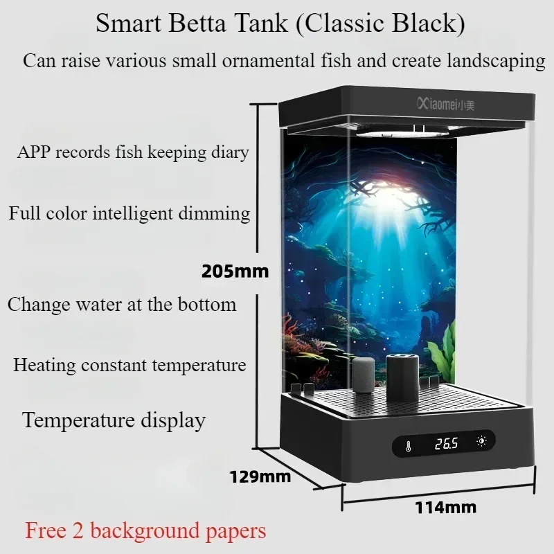 Betta Tank 2L Smart Self Circulating Desktop Aquarium Mini With Heater And LED Fall 2025 Desk Decor Low Maintenance - Image 7