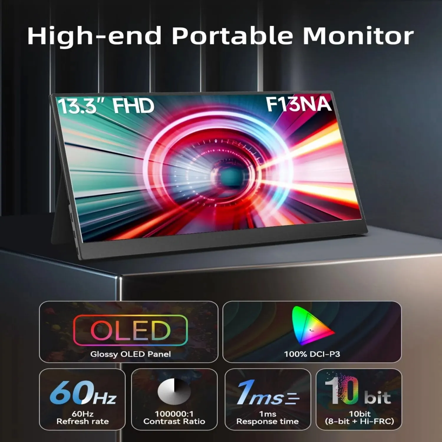 OLED 13.3 Inch Portable Monitor 1ms HDR 100 Percent DCI P3 - Image 2