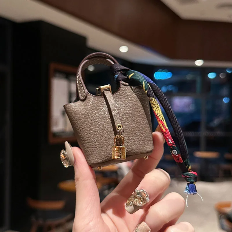1+1 Free Birkin Inspired Mini Hand Bag - Basket Bag Charm - Image 10