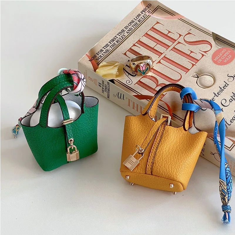 1+1 Free Birkin Inspired Mini Hand Bag - Basket Bag Charm - Image 3