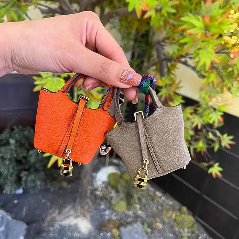 1+1 Free Birkin Inspired Mini Hand Bag - Basket Bag Charm - Image 4