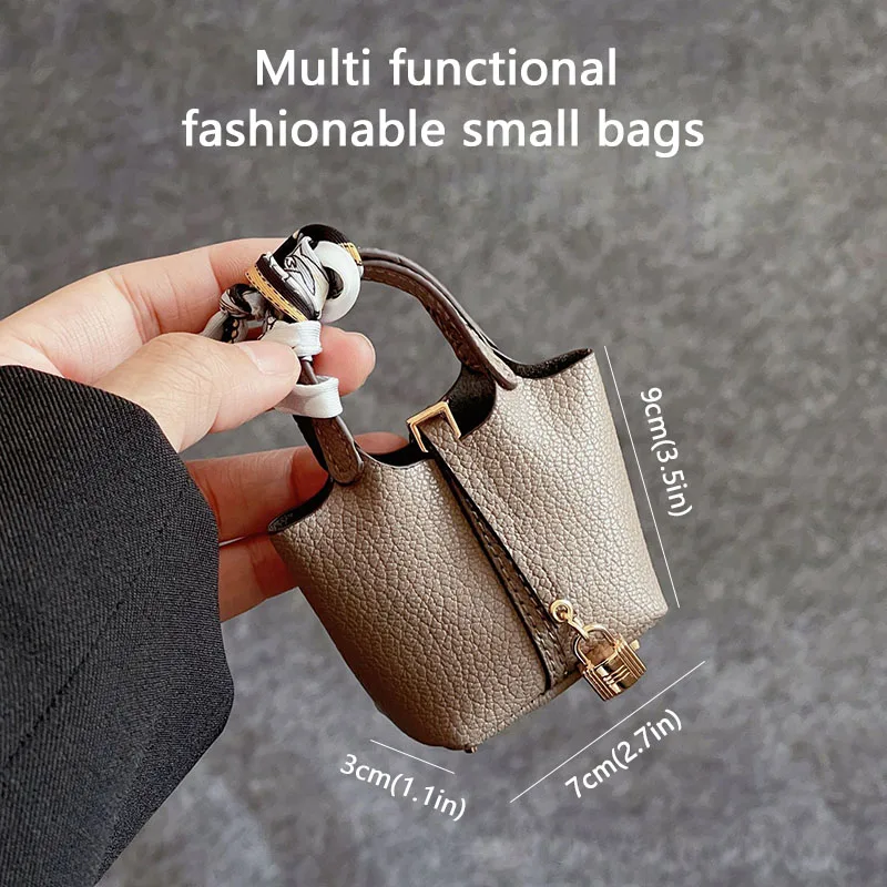 1+1 Free Birkin Inspired Mini Hand Bag - Basket Bag Charm - Image 6