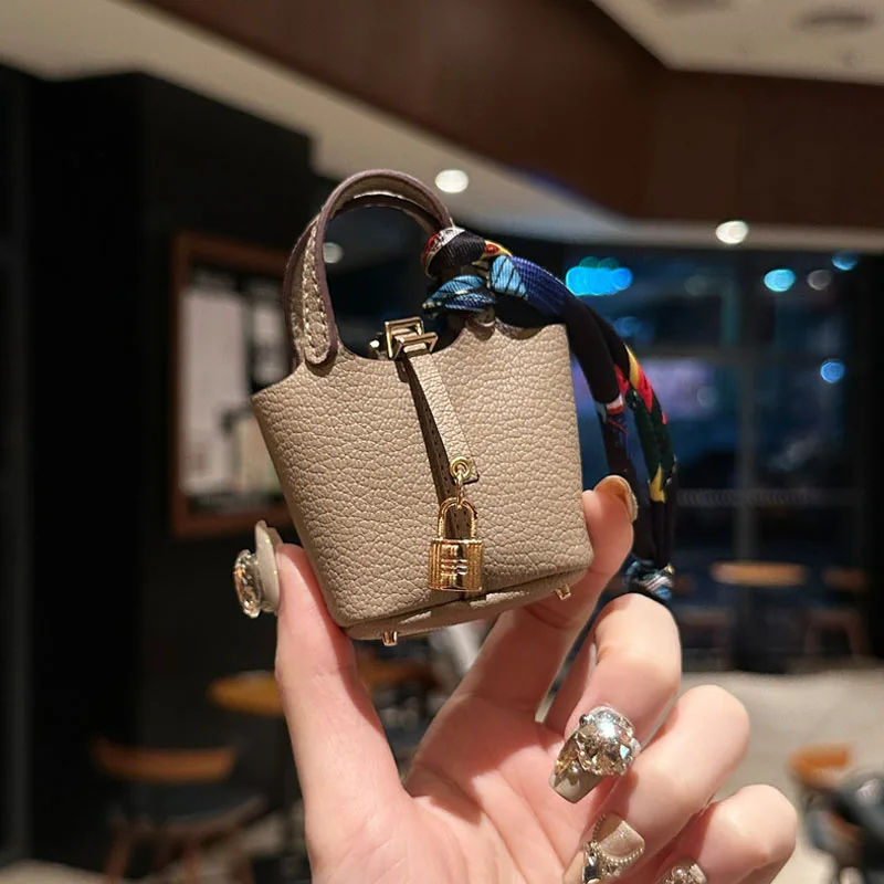 1+1 Free Birkin Inspired Mini Hand Bag - Basket Bag Charm - Image 9
