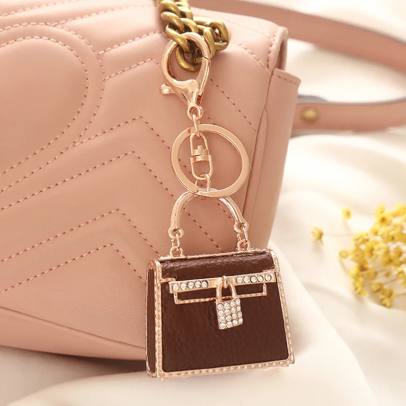 1+1 Free Birkin Inspired Mini Hand Bag - Creative Leather Bag Charm Keychain Ornament - Image 4