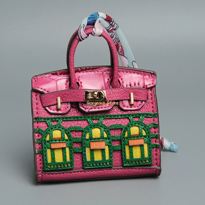 Birkin Inspired Mini Hand Bag - Platinum Bag Charm - Image 22