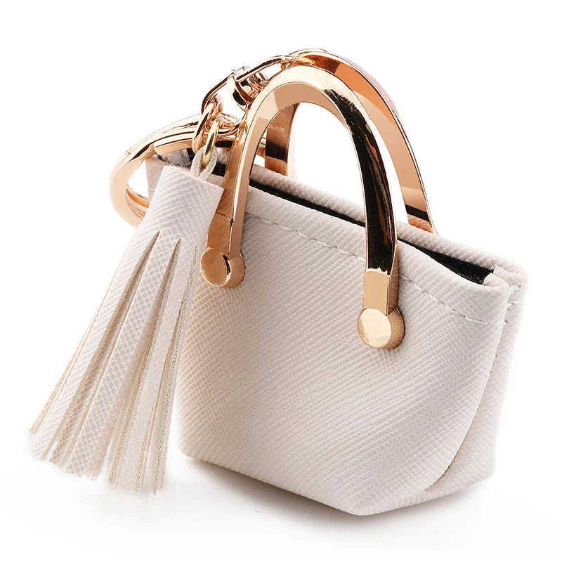 1+1 Free Birkin Inspired Mini Hand Bag - PU Leather Coin Bag Charm Keychain - Image 3