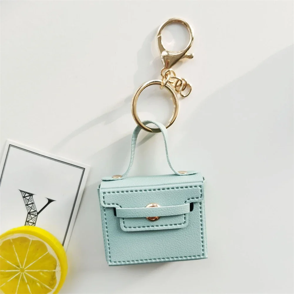 1+1 Free Birkin Inspired Mini Hand Bag - Solid Color PU Leather Coin Bag Keychain Charm - Image 14