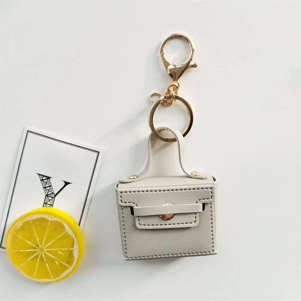 1+1 Free Birkin Inspired Mini Hand Bag - Solid Color PU Leather Coin Bag Keychain Charm - Image 9