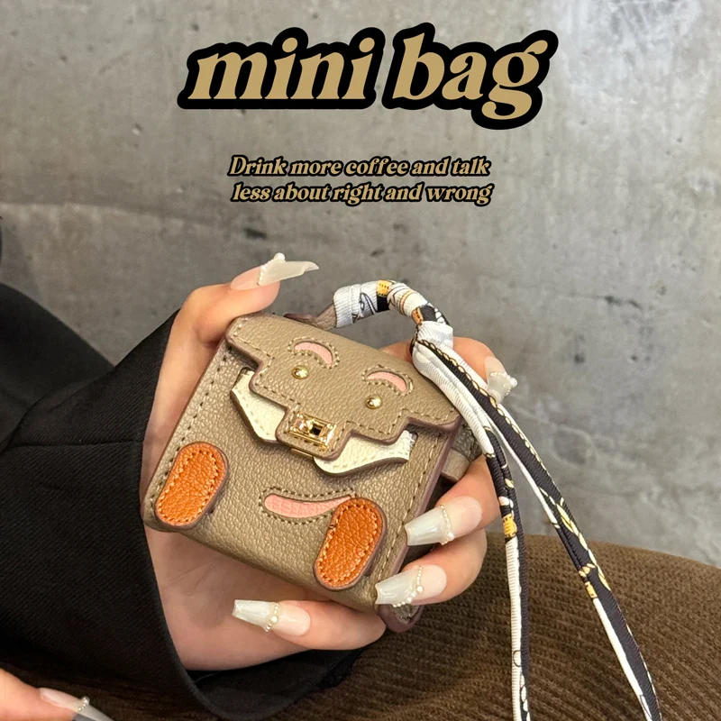 1+1 Free Birkin Inspired Mini Hand Bag - Tiny PU Leather Bag Charm - Image 3