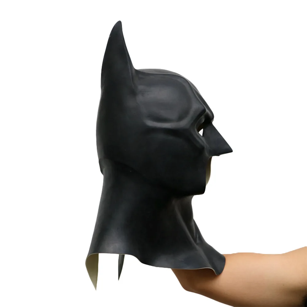 Black Batman Mask for Adults, High-Quality Latex Cowl for Halloween Cosplay and Costume Parties - Image 2