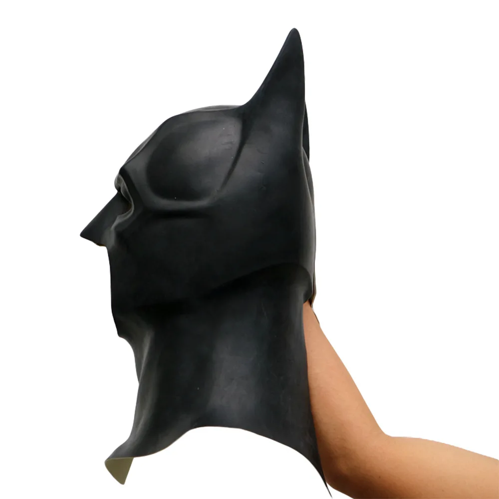 Black Batman Mask for Adults, High-Quality Latex Cowl for Halloween Cosplay and Costume Parties - Image 5