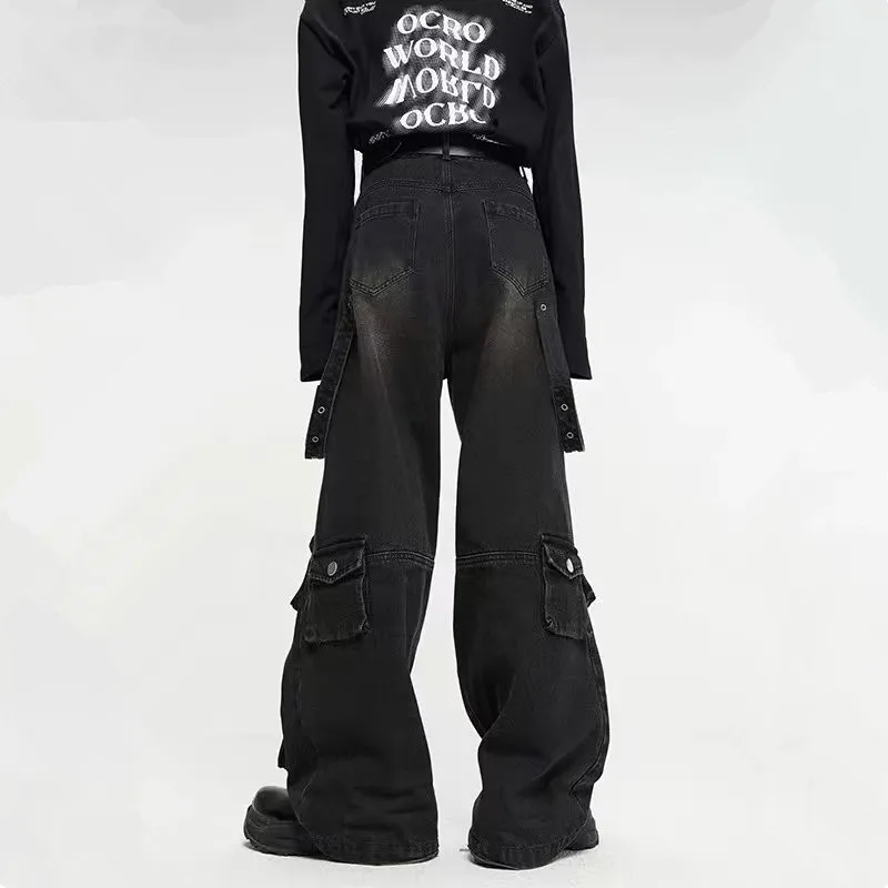 Black Denim Jeans with Fitted Cut for Gothic Style and Flattering Fit, Comfortable Casual Wear - Image 4
