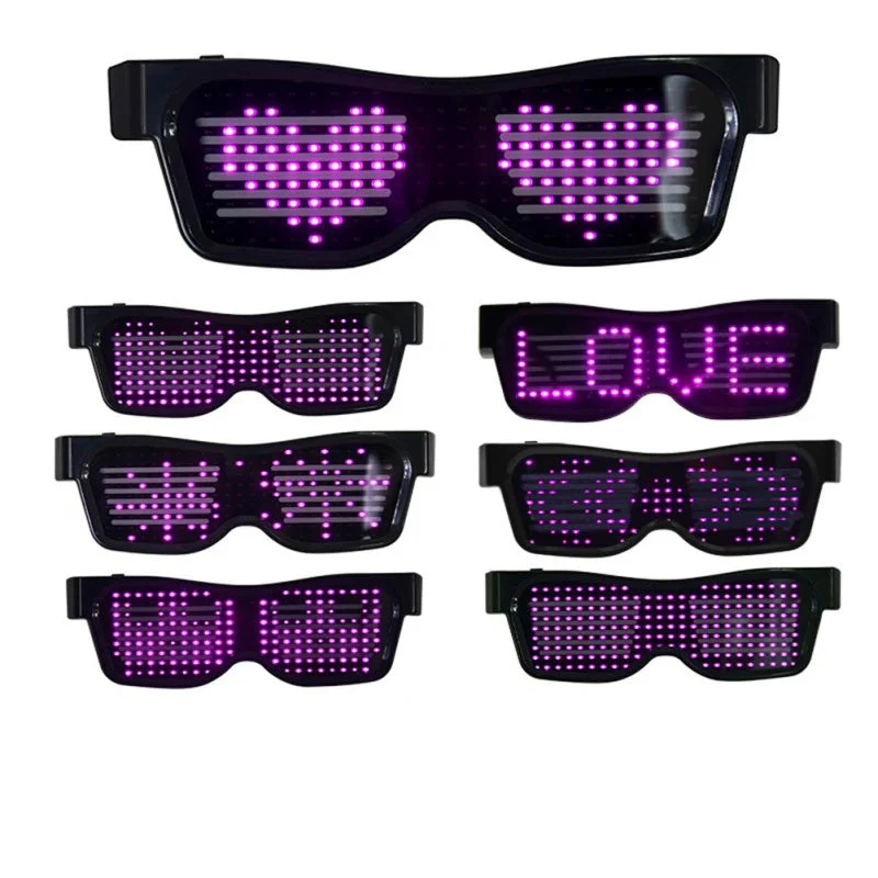 Bluetooth LED Text Glasses for DJs - USB Charging Party Gift - Image 2