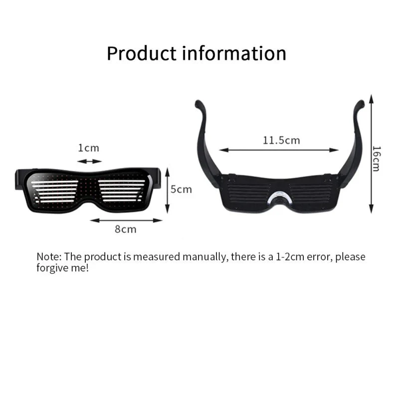Bluetooth LED Text Glasses for DJs - USB Charging Party Gift - Image 4