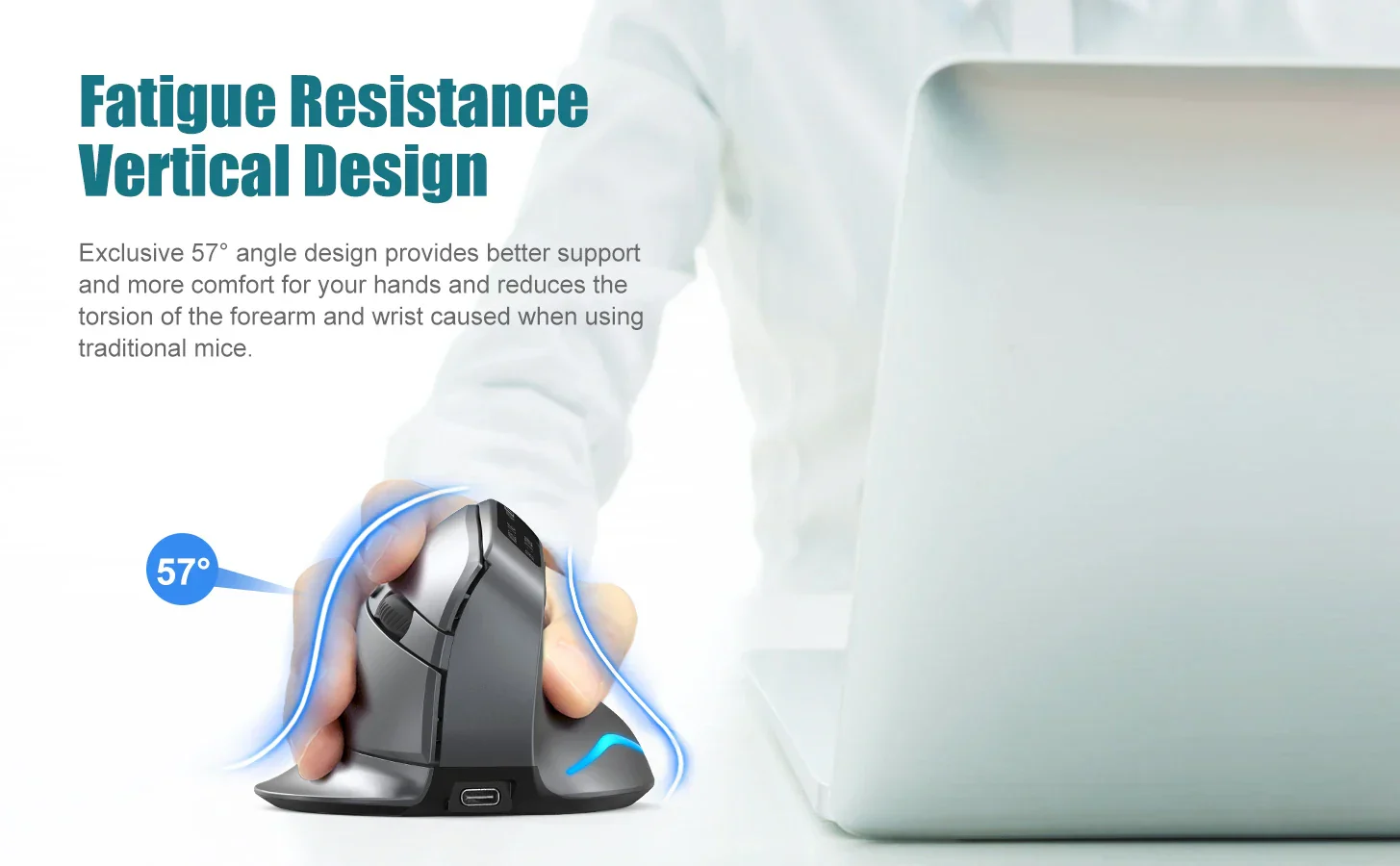 Bluetooth Vertical Ergonomic Mouse With OLED Screen - Image 9